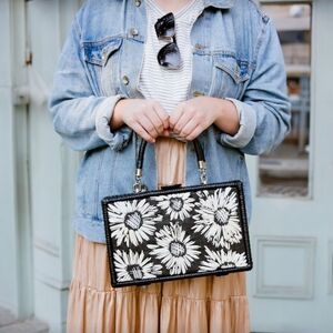 Patricia Nash Lamezia Wixcker Sunflower Box Bag